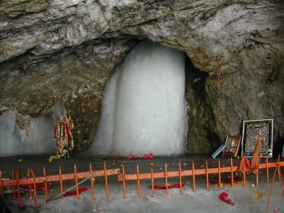 Shivalinga at Amarnath taken by Mr. Gangadhar Tambe